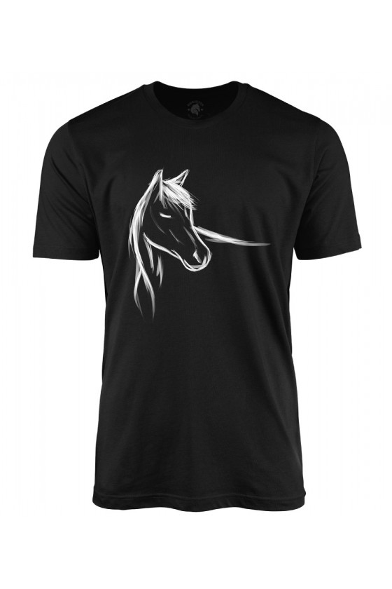 Koszulka męska z ręcznie malowanym koniem