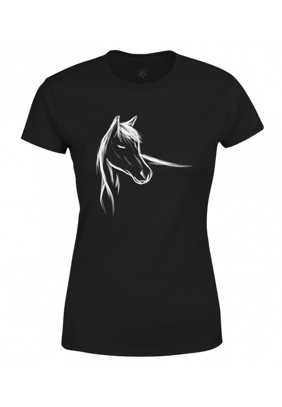 Koszulka damska z ręcznie malowanym koniem