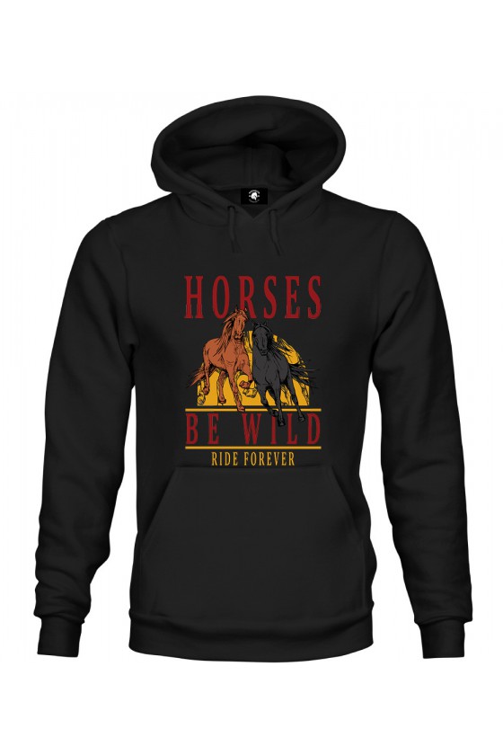 Bluza z kapturem Horses Be Wild
