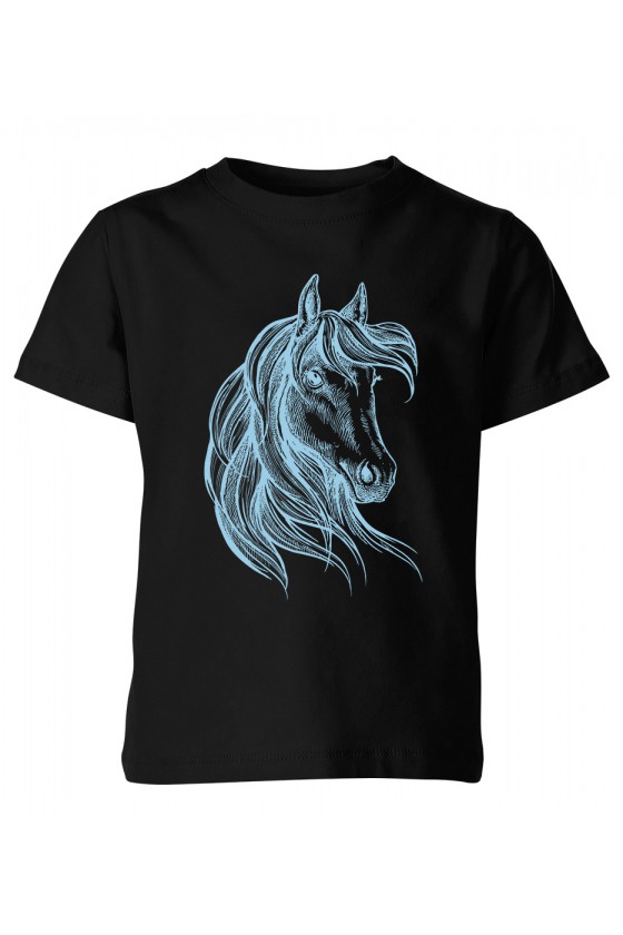 Koszulka dziecięca Rysunek Konia - niebieski